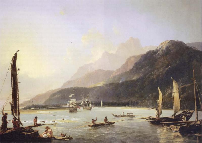 unknow artist A View of Maitavie Bay,in the Island of Otaheite Tahiti Norge oil painting art